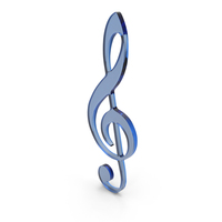 Blue Glass Treble Clef Music Symbol PNG & PSD Images