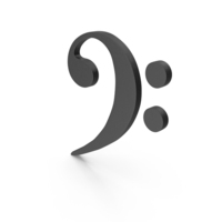 Black Plastic Bass Clef Music Symbol PNG & PSD Images