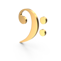 Gold Bass Clef Music Symbol PNG & PSD Images