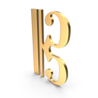 Gold Alto and Tenor Clefs Symbol PNG & PSD Images