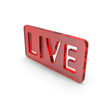 Glass Rectangular Live Symbol PNG & PSD Images