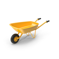 Yellow Metallic Wheel Barrow PNG & PSD Images