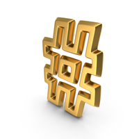 Gold Hash Outline Symbol PNG & PSD Images