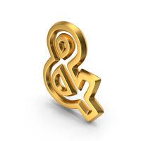 Symbol M1F OutLine Ampersand And & Gold PNG & PSD Images