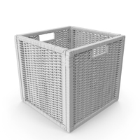 Rattan Storage Basket White PNG & PSD Images