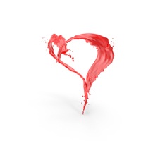 Red Liquid Heart Shaped Splash PNG & PSD Images