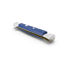 Stiletto Knife Folded Blue Handle PNG & PSD Images