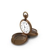 Vintage Brass Pocket Watch Open PNG & PSD Images