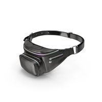 Waist Bag Varnished Black Leather PNG & PSD Images