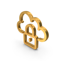 Cloud Lock Computer Icon Gold PNG & PSD Images