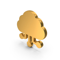 Cloud Sharing Protection Network Icon Gold PNG & PSD Images