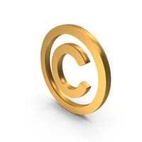 Copyright Icon Gold PNG & PSD Images