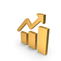 Gold Graph Bar Chart Icon PNG & PSD Images