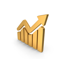 Graph Chart Bar Icon Gold PNG & PSD Images