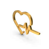 Heart With Pulse Icon Gold PNG & PSD Images