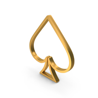 Gold Ace Of Spades Outline Icon PNG & PSD Images