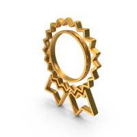 Out Line Badge Icon Gold PNG & PSD Images