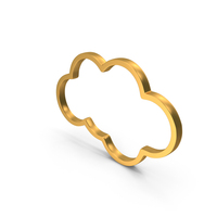Gold Cloud Outline Icon PNG & PSD Images