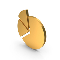 Gold Statistic Pie Chart Icon PNG & PSD Images