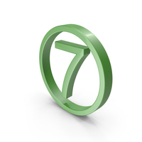 Circular Framed Green Number 7 PNG & PSD Images