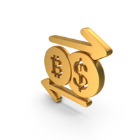 Currency Dollar Exchange With Bitcoin Icon PNG & PSD Images
