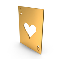 Heart Playing Card Icon Gold PNG & PSD Images