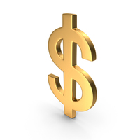 Gold Dollar Symbol PNG & PSD Images
