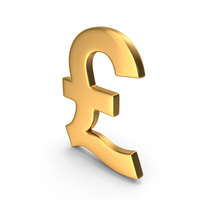 Gold Pound Sterling Symbol PNG & PSD Images