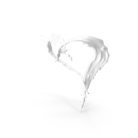 White Liquid Heart Shaped Splash PNG & PSD Images