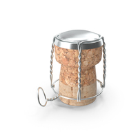Wine Cork Upright With Wire Muzzle PNG & PSD Images