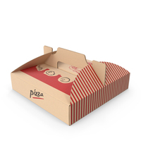 Carton Pizza Box With Handle PNG & PSD Images