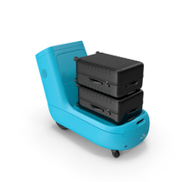 KLM Care E Robot With Black Luggage Bags PNG & PSD Images