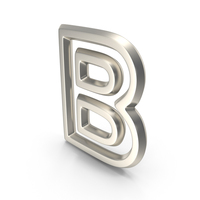 Silver Outline Letter B PNG & PSD Images
