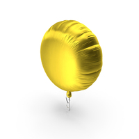 Round Foil Balloon Gold PNG & PSD Images
