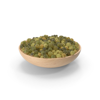 Wooden Bowl With Dried Green Peppercorns PNG & PSD Images