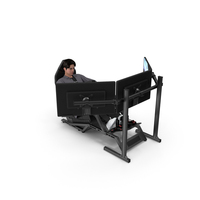 Young Man Racing in a Virtual Simulator PNG & PSD Images