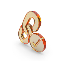 Glass Hyperlink With Tick Symbol PNG & PSD Images