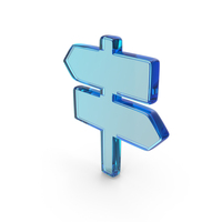 Glass Two Opposite Arrows Signboard Symbol PNG & PSD Images