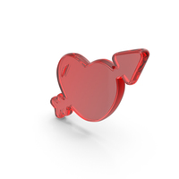 Glass Wedding Heart With Arrow Symbol PNG & PSD Images