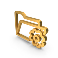 Setting Folder Icon Gold PNG & PSD Images
