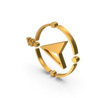Gold West Facing Direction Icon PNG & PSD Images