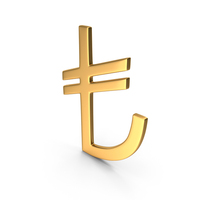 Gold Turkish Lira Symbol PNG & PSD Images