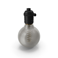 Black Lamp Holder With Light Bulb PNG & PSD Images