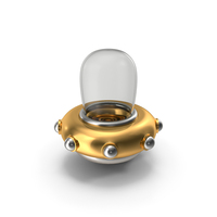 Gold Cartoon UFO PNG & PSD Images