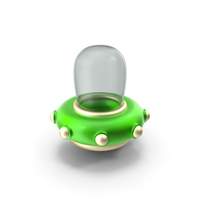 Green Cartoon UFO PNG & PSD Images