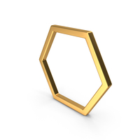 Basic Outline Hexagon Icon Gold PNG & PSD Images