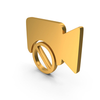 Video Camera Disable Clip Icon Gold PNG & PSD Images