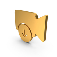 Gold Video Clip Download Icon PNG & PSD Images