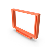 Orange Television Outline Icon PNG & PSD Images