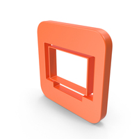 Orange Square Television Icon PNG & PSD Images